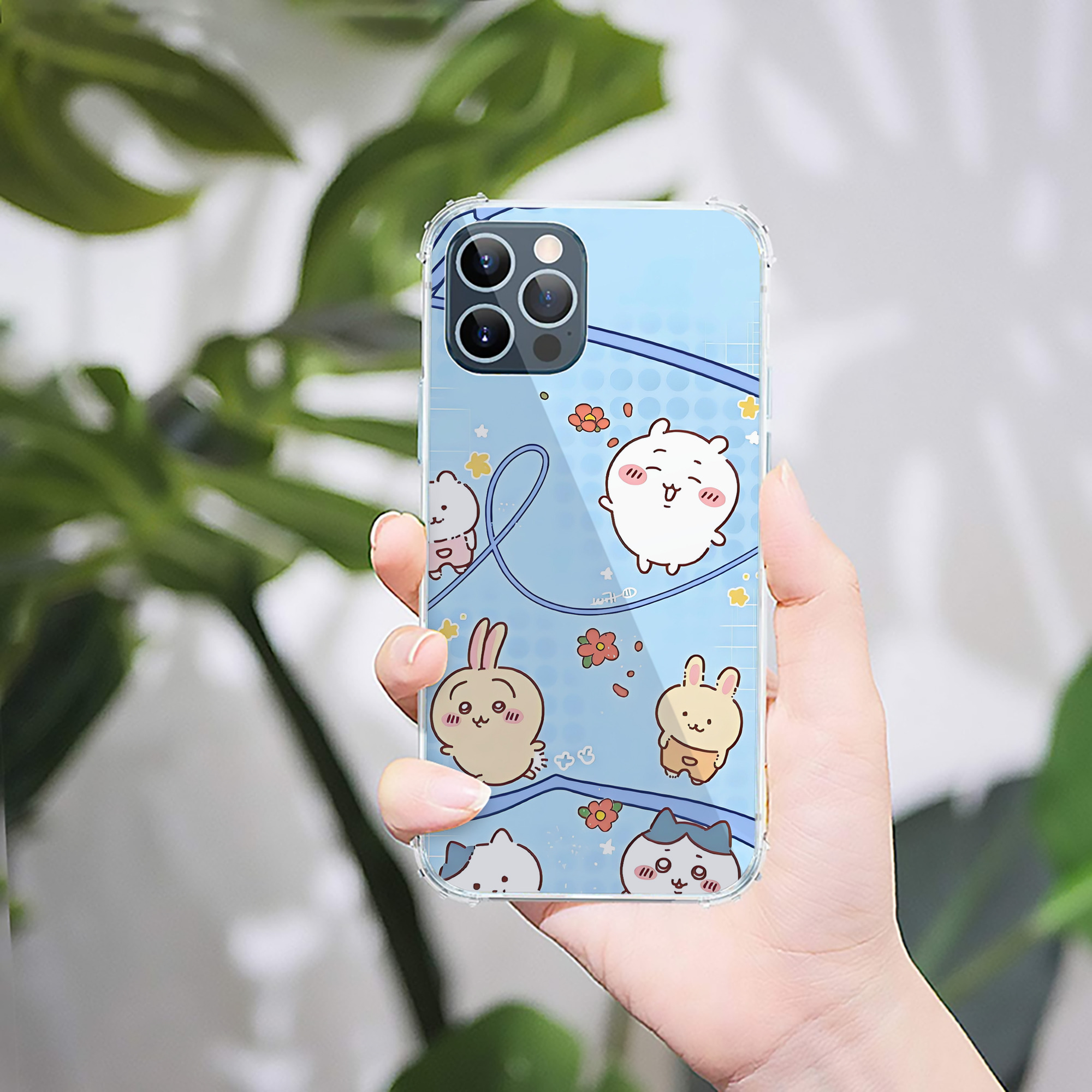 （画像用） ちいかわ Chii-kawa 【iPhone 12シリーズ対応】透明スマホケース（クリアソフトケース）